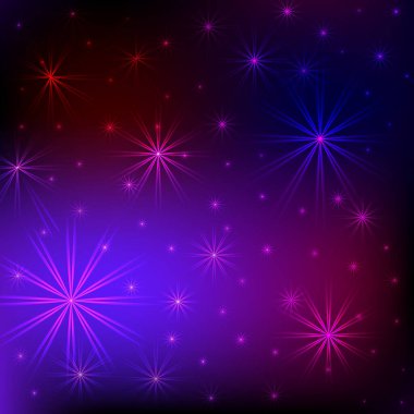 Soyut arkaplan şenliği. Çok renkli yıldız ışıkları arka plan. Soyut vektör illüstrasyonu.