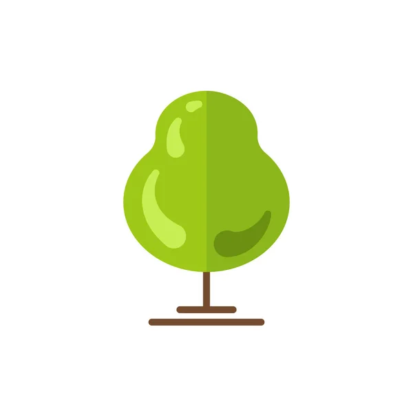 Grünes Flachbaumsymbol Isoliert Auf Weißem Hintergrund Moderner Stil Vektorillustration — Stockvektor