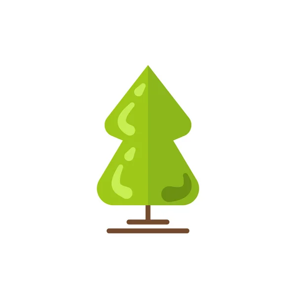 Ícone Árvore Plana Verde Isolado Fundo Branco Estilo Moderno Ilustração — Vetor de Stock