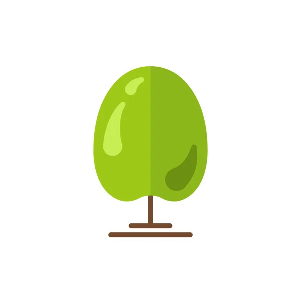 Ícone Árvore Plana Verde Isolado Fundo Branco Estilo Moderno Ilustração — Vetor de Stock