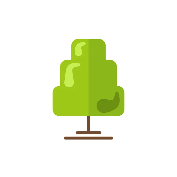 Icono Árbol Plano Verde Aislado Sobre Fondo Blanco Estilo Moderno — Vector de stock