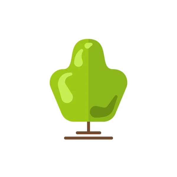 Groene Platte Boom Pictogram Geïsoleerd Witte Achtergrond Moderne Stijl Vectorillustratie — Stockvector