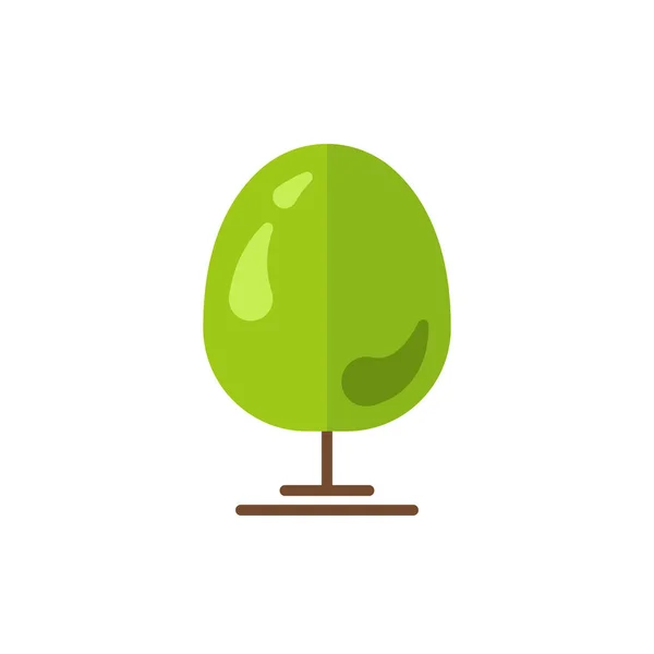 Zielona Płaska Ikona Drzewa Odizolowana Białym Tle Nowoczesny Styl Ilustracja — Wektor stockowy