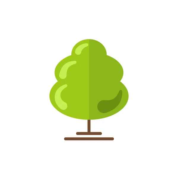 Зеленый Плоский Значок Дерева Изолирован Белом Фоне Современный Стиль Векторная — стоковый вектор