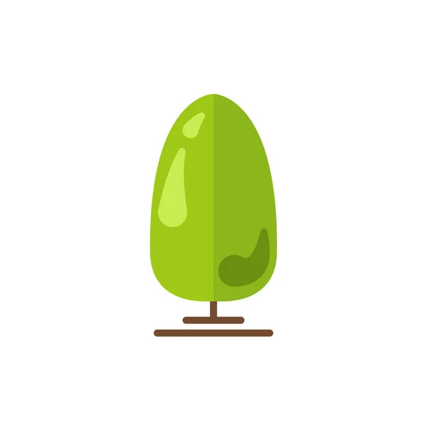 Groene Platte Boom Pictogram Geïsoleerd Witte Achtergrond Moderne Stijl Vectorillustratie — Stockvector