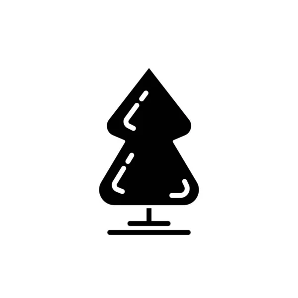 Чорна Піктограма Плоского Дерева Ізольована Білому Тлі Мінімальний Сучасний Стиль — стоковий вектор