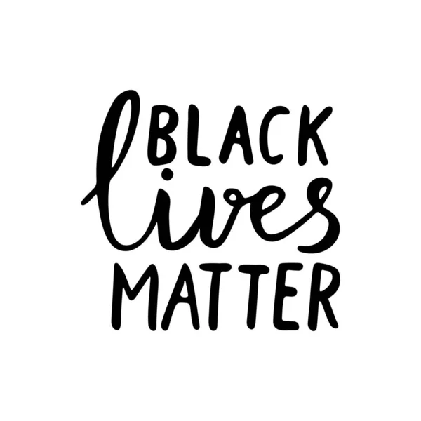 Black Lives Matter Segno Lettering Disegnato Mano Isolato Sfondo Bianco — Vettoriale Stock