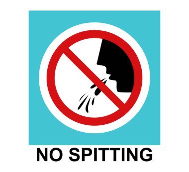 No spitting blue background sign clipart
