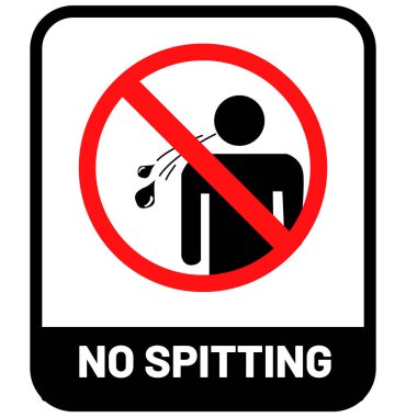 No spitting on white background  sign clipart