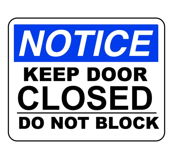 Mantenga Puerta Cerrada Bloquee Señal — Vector de stock