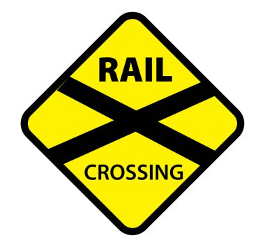 Demiryolu geçiş vektör işareti