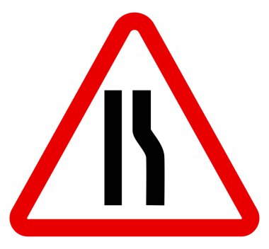Yol sağ işaretle daralıyor.