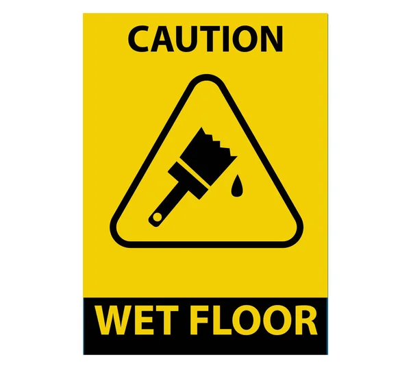 小心湿楼层安全标志 — 图库矢量图片