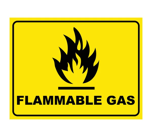Flammable Gas Warning Vector Sign — Stock Vector