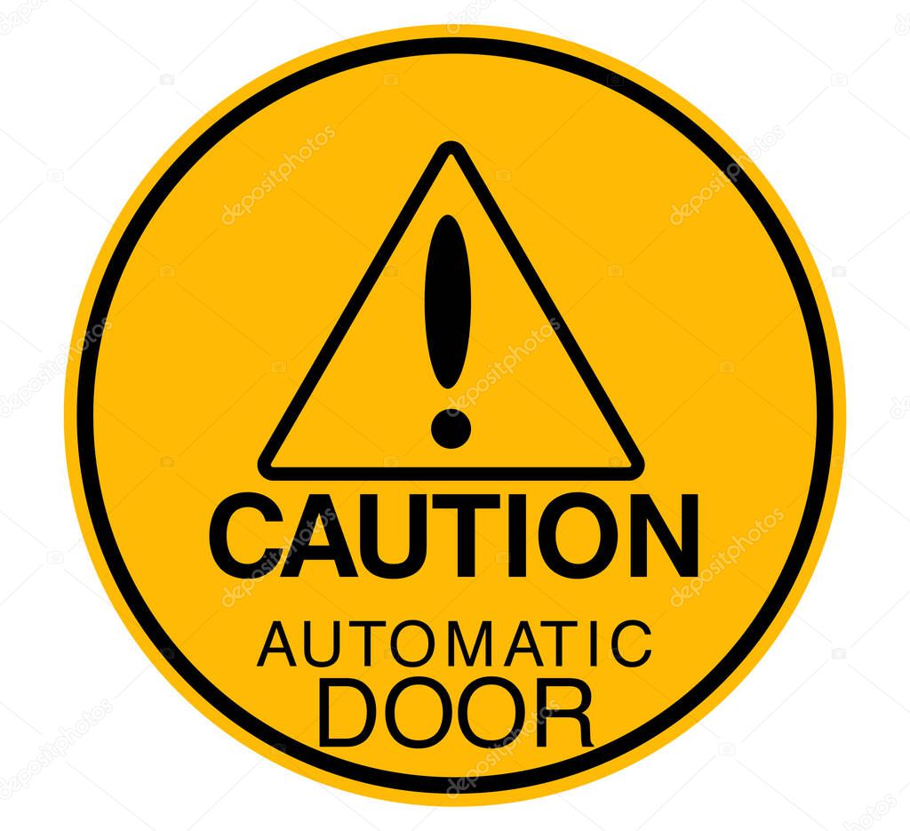 caution automatic door vector sign