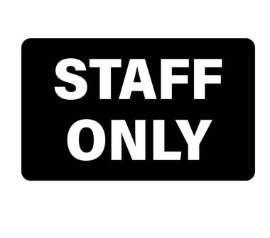 Personel sadece uyarı vektör işareti siyah