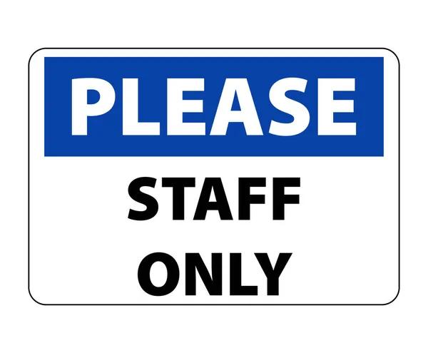Employés Seulement Personnel Seulement Avis Bureau Signe Vectoriel Illustration Noir — Image vectorielle