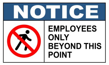 employees only beyond this point vector sign illustration notice do not enter clipart