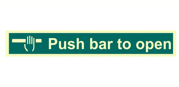 Push Bar Open Door Opener Sign Green Bar — стоковый вектор