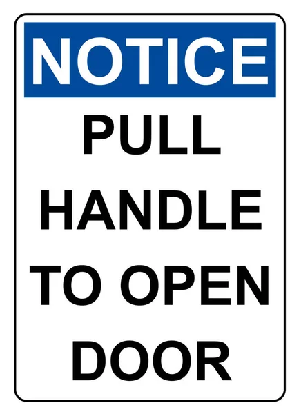 Push Handle Open Door Sign Notice Vector — Stock Vector