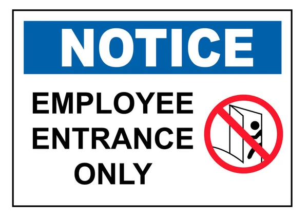 Employees Only Point Vector Sign Illustration Notice — Stock Vector