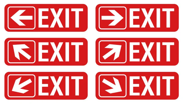 Exit Way Multiple Directional Exit Only Sign Collection Entry — Stock Vector