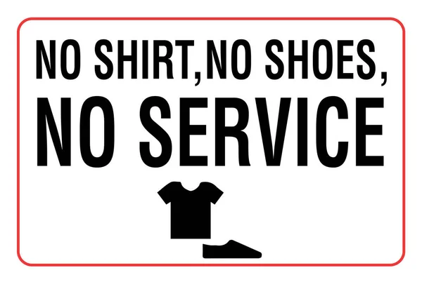 Pas Chemise Pas Chaussures Pas Service Porter Chaussures Chemises Signe — Image vectorielle