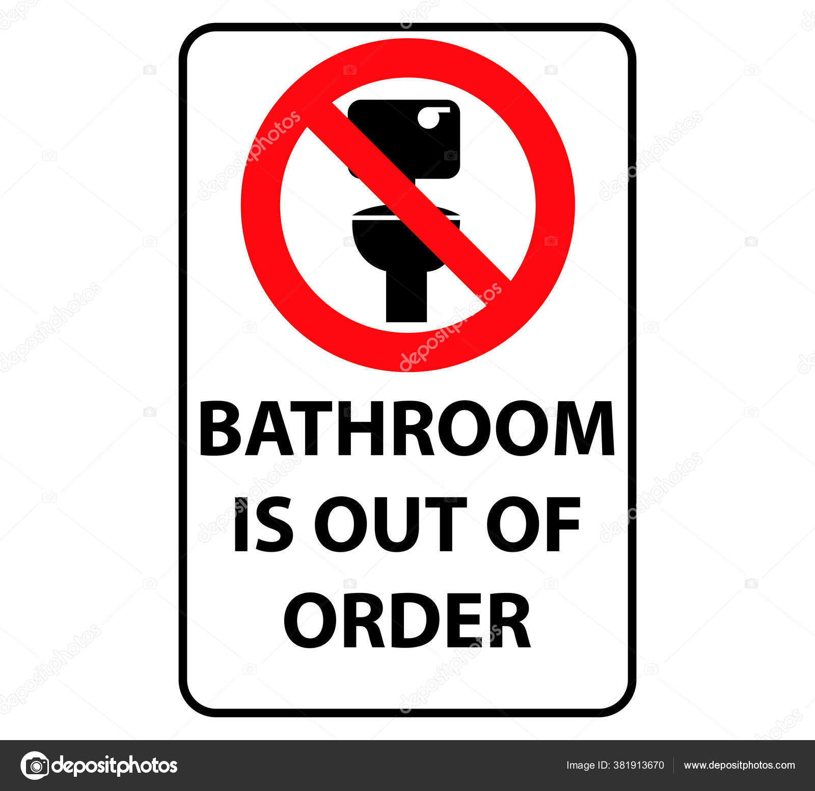Bathroom Out Order Sign Stock Vector by ©mnaleen gmail com 381913670 Bathroom Out Order Sign Stock Vector by ©mnaleen gmail com 381913670