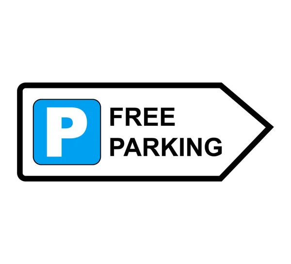 Parking Gratuit Véhicule Vecteur Signe — Image vectorielle