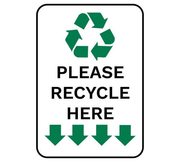 Veuillez Recycler Ici Signe Vectoriel — Image vectorielle