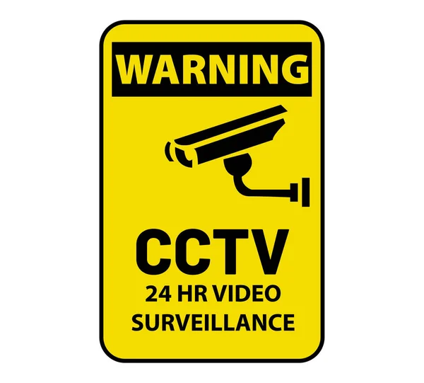 Advertencia Cctv Vedio Signo — Vector de stock