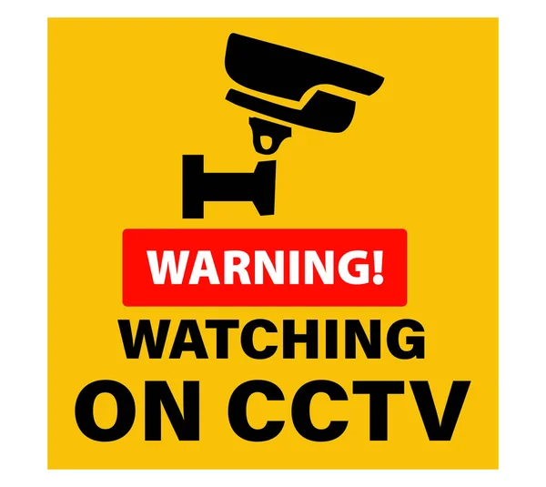 Observación Advertencia Cartel Cctv — Vector de stock