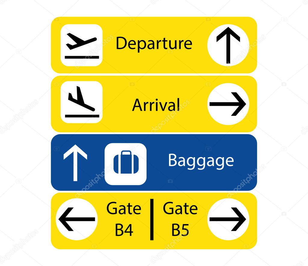 Departure Arrival Baggage Gate Airport Sign Premium Vector In Adobe Illustrator Ai Ai Format Encapsulated Postscript Eps Eps Format