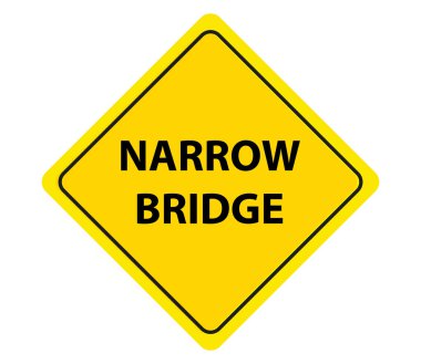 Dar köprü yol işareti vektörü