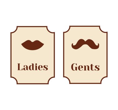 get ve Ladies kapı işareti