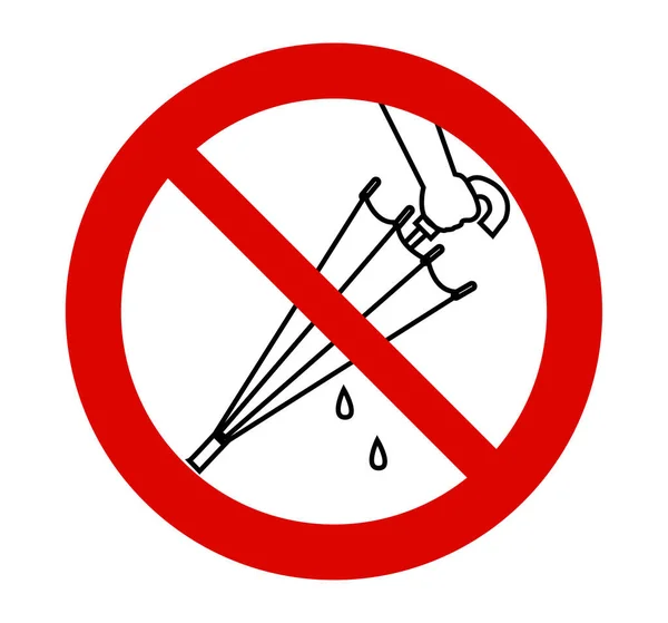 Wet Umbrella Allowed Here Sign — Stock Vector