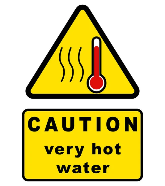 Caution Very Hot Water Touch Sign — Stock Vector