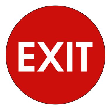 Kırmızı etiket uyarı işaretinden çık