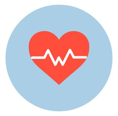 Kalp atışı vektör çizim simgesine sahip kalp