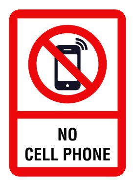 no cell phones warning sign notice clipart
