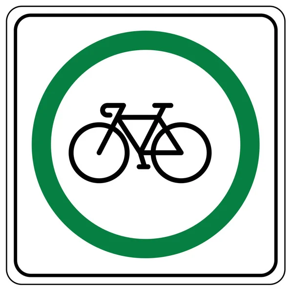 Bicycles Allowed Road Sign — Stock Vector