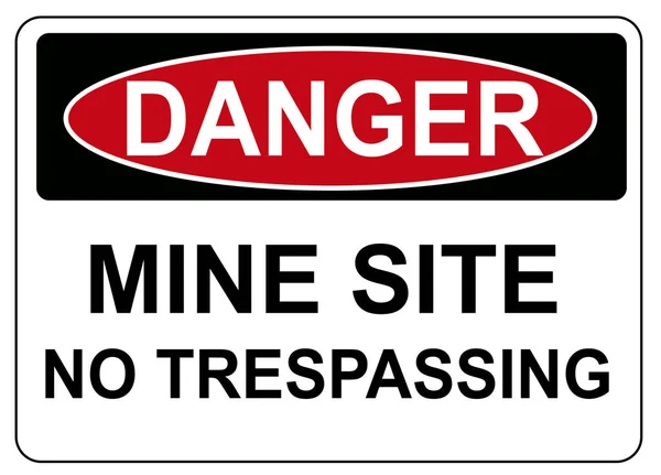 Danger Mine Site Trespassing — Stock Vector