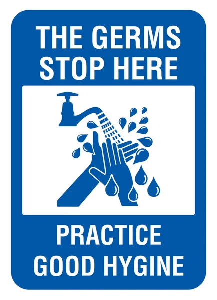 手消毒手を洗う個人衛生サイン — ストックベクタ