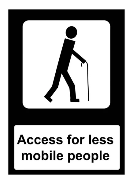 Less Mobile People Accessible Only Warning Sign — Stock Vector