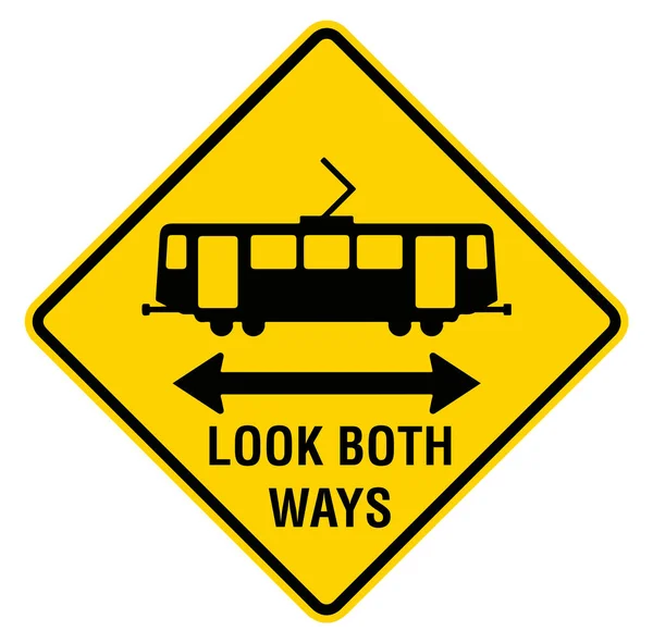 両方の方法を見て道路警告標識 — ストックベクタ