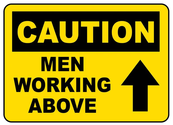 Men Working Yellow Sign — Stock Vector