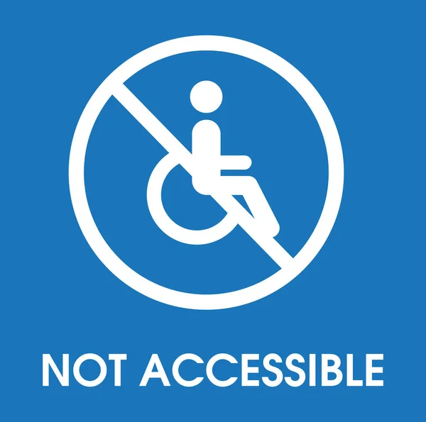 Aviso Advertencia Para Personas Con Discapacidad Accesibles — Vector de stock