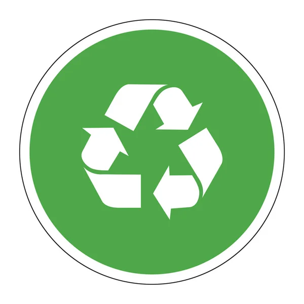 Recyclage Ici Écriteau Étiquette Verte Signe — Image vectorielle