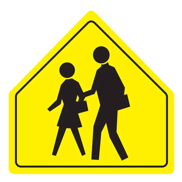 Warnschild Für Schulzonen — Stockvektor