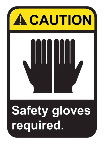Знак Предупреждения Ношении Перчаток Безопасности — стоковый вектор